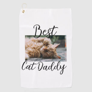Best cat Daddy parents pet photo dad mom simple  Golf Towel
