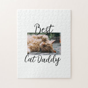 Best cat Daddy parents pet photo dad mom simple Jigsaw Puzzle