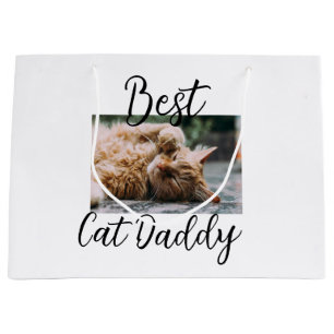Best cat Daddy parents pet photo dad mom simple Large Gift Bag