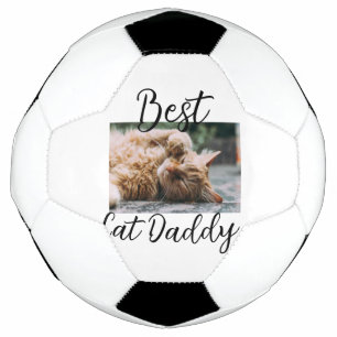 Best cat Daddy parents pet photo dad mom simple Soccer Ball