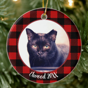 Best Cat Ever Custom Name Christmas Pet Gift  Ceramic Ornament