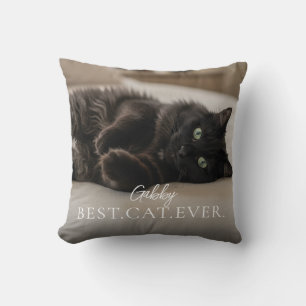 Best Cat Ever Your Pet Name And Photo  Throw Pillow