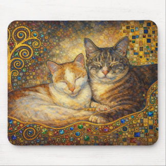 Best Cat Friends Klimt-inspired Mouse Pad