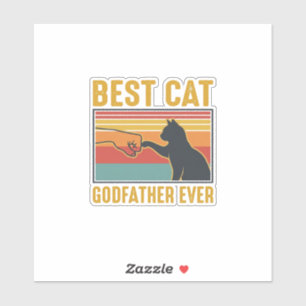 Best Cat Godfather Ever Vintage Cat Vector Design_