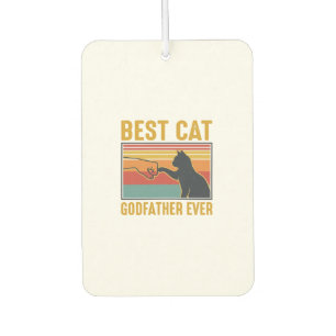 Best Cat Godfather Ever Vintage Cat Vector Design_ Air Freshener
