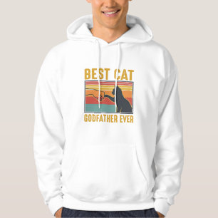 Best Cat Godfather Ever Vintage Cat Vector Design_ Hoodie