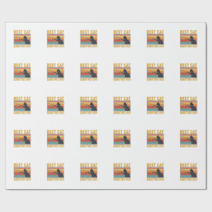 Best Cat Godfather Ever Vintage Cat Vector Design_ Wrapping Paper