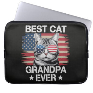 Best Cat Grandpa Ever American Laptop Sleeve