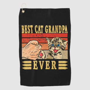 Best Cat Grandpa Ever, Cat Fathers Day Birthday Golf Towel