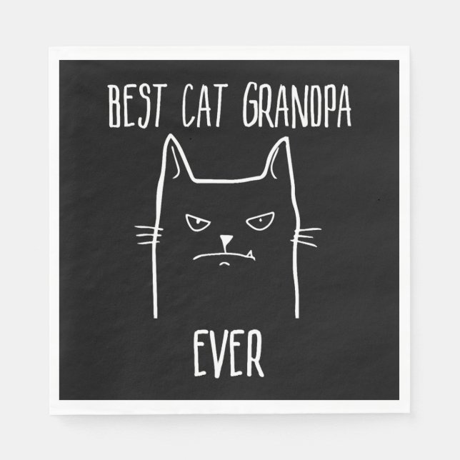 Best Cat Grandpa Ever - Kitty Papa Napkin (Front)