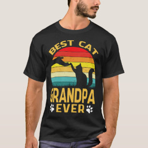 Best Cat GRANDPA Ever Retro Vintage T-Shirt