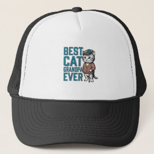 Best Cat Grandpa Ever Vintage Cat Grandpa Shirt De Trucker Hat