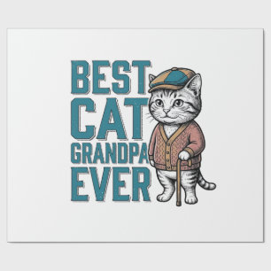 Best Cat Grandpa Ever Vintage Cat Grandpa Shirt De Wrapping Paper