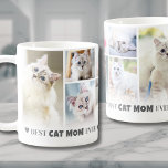 Best Cat Mom 8 Photo Collage Coffee Mug<br><div class="desc">Personalized Best Cat Mom Ever 8 Photo Collage Coffee Mug. Celebrate the love and joy of being a cat mom with this custom mug, designed to showcase her favourite feline memories. Featuring a collage of eight photos—perfect for adorable shots of her cat(s) or moments of her with her furry friends—this...</div>