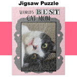 Best cat mom add photo pink grey jigsaw puzzle<br><div class="desc">Celebrate the purr-fect cat mom in your life with this charming jigsaw puzzle! This thoughtful gift is ideal for any animal lover, featuring an adorable custom design that showcases her love for her feline friend. Whether she's piecing together a memory of her favourite kitty moment or simply enjoying some relaxing...</div>