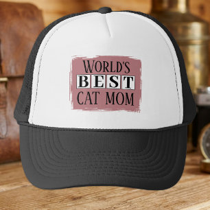 Best cat mom black dusty rose trucker hat