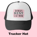 Best cat mom black pink trucker hat<br><div class="desc">Celebrate the world's best cat mom with this stylish trucker hat! Perfect for animal lovers who proudly wear their feline-loving hearts on their sleeves (or heads!). Whether you're out running errands, hitting the park, or just hanging out with your fur babies, this hat keeps you cool and shows off your...</div>