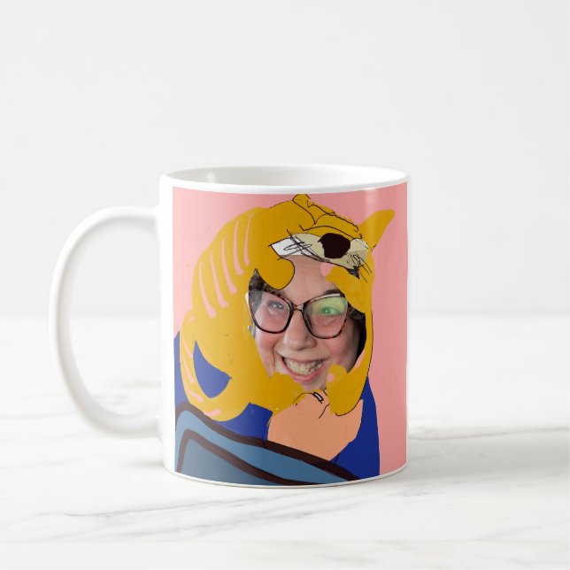 Best Cat Mom cartoon with 2 spaces for photos!  Coffee Mug (Left)