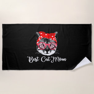 Best Cat Mom Cats Women Cat Mom Motif Beach Towel