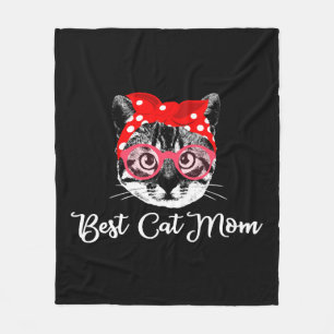 Best Cat Mom Cats Women Cat Mom Motif Fleece Blanket