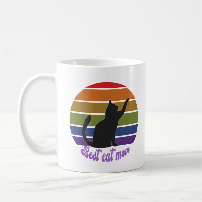 Best Cat Mom Coffee Mug (Left)