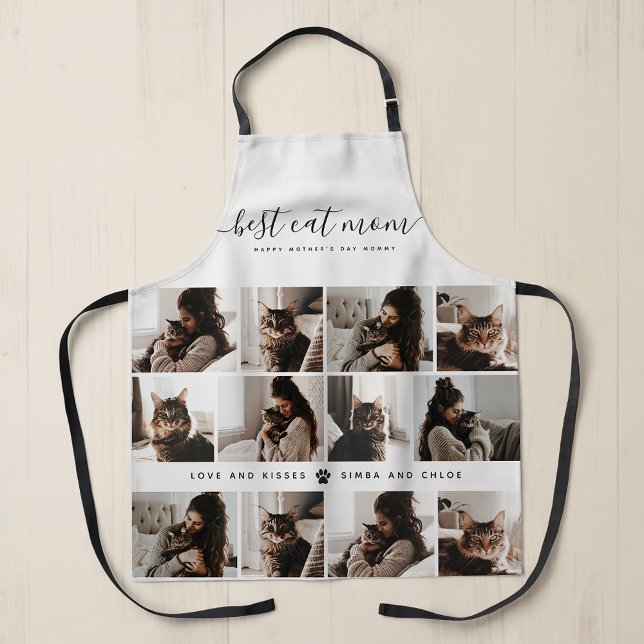 Best Cat Mom: Custom Mother's Day Cat Photo Apron (Creator Uploaded)