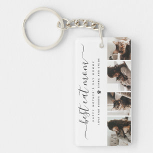 Best Cat Mom: Custom Mother's Day Cat Photo Keychain