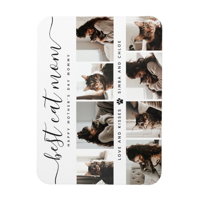 Best Cat Mom: Custom Mother's Day Cat Photo Magnet (Vertical)