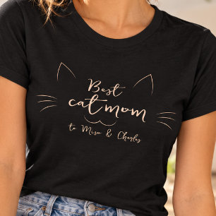 Best Cat Mom Custom Names Cute Fun T-Shirt