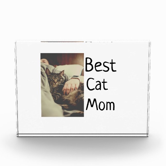 Best cat mom dad add cat photo name gift template  (Front)