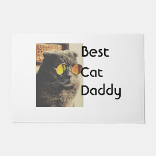Best cat mom dad add cat photo name gift template  doormat