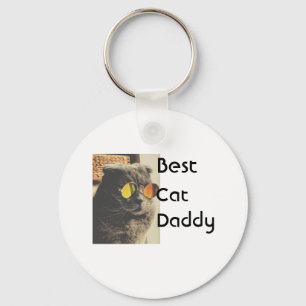 Best cat mom dad add cat photo name gift template keychain