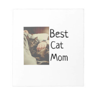 Best cat mom dad add cat photo name gift template  notepad