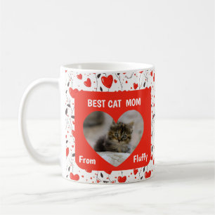 Best Cat Mom Dad Valentine Photo Coffee Mug