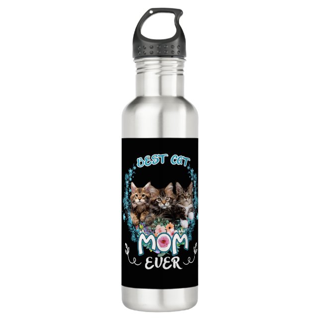 Best Cat Mom Ever     710 Ml Water Bottle (Front)