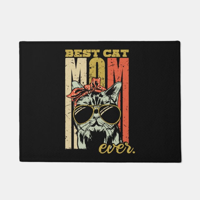 Best cat mom ever cat cat mom gift doormat (Front)
