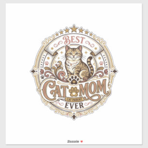 Best Cat Mom Ever Cat Mom Dad Parent Vintage Vecto