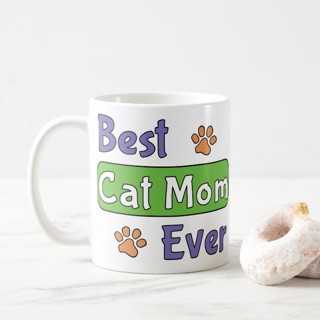 Best Cat Mom Ever Coffee Mug (With Donut)