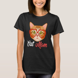 Best Cat Mom Ever Colourful Cat With Sunglass T-Shirt