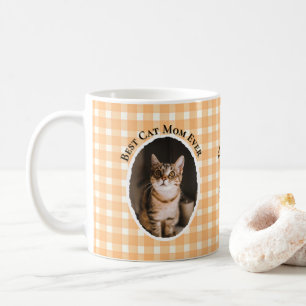 Best Cat Mom Ever Custom Funny Cute 2 Pet Photos  Coffee Mug