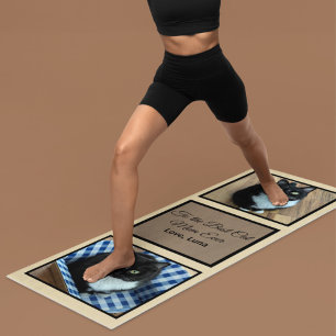 Best Cat Mom Ever Custom Photos and Text Yoga Mat