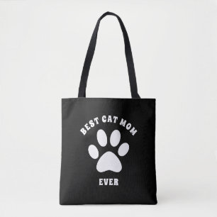 Best Cat Mom Ever Custom Text Personalized Tote Bag