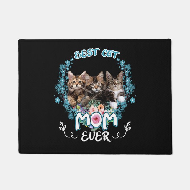 Best Cat Mom Ever     Doormat (Front)
