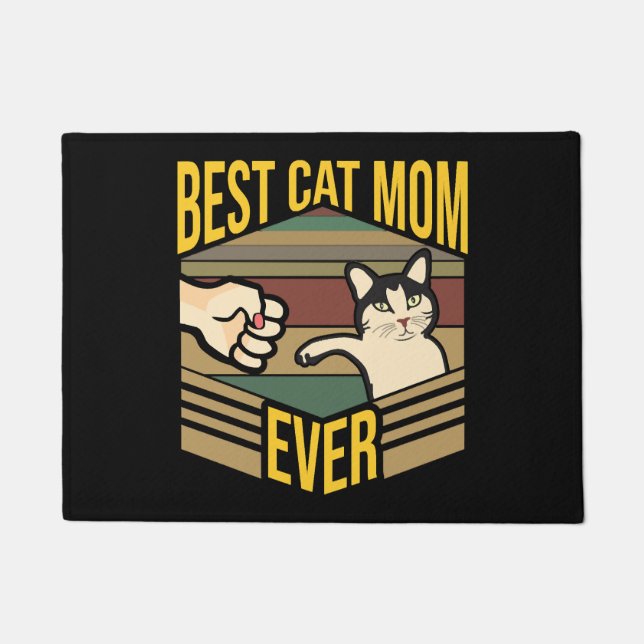 Best Cat Mom ever        Doormat (Front)
