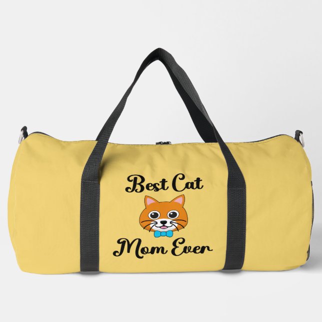 Best Cat Mom Ever Duffle Bag (Front)