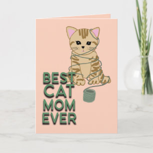 Best Cat Mom Ever Hand Illustrated Mother's Day Card