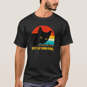 Best Cat Mom Ever Happy Mothers Day Retro Vintage T-Shirt