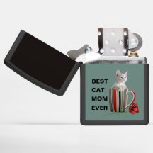 Best Cat Mom Ever kitten coffee mug flower modern