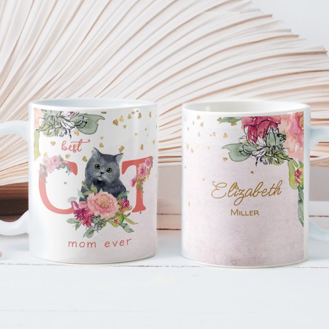 Best Cat Mom Ever Kitten Illustration Mother Day Coffee Mug (Creator Uploaded)