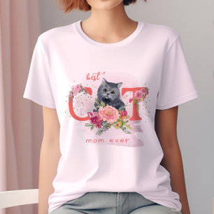 Best Cat Mom Ever Kitten Illustration Mother Day T-Shirt